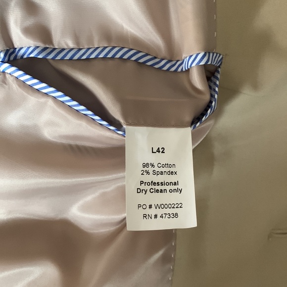 Tommy Hilfiger 2 button khaki blazer size L42 98% cotton 2% spandex - Picture 5 of 7